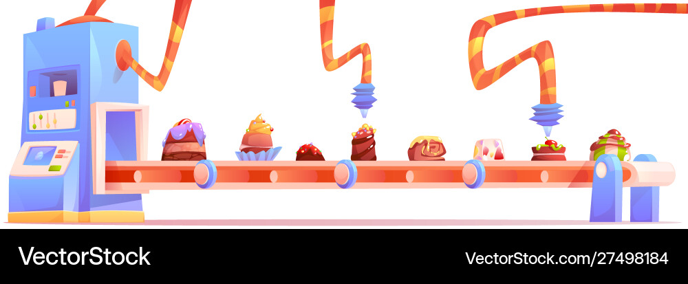 Candy factory chocolate production manufacture Candy factory chocolate production manufacture vector image