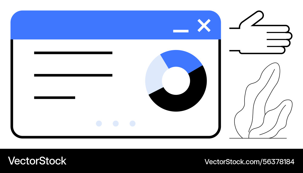 Interactive web interface with data visualization Interactive web interface with data visualization vector image