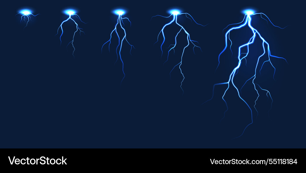 Lightning Animation Sprite Sheet vector image