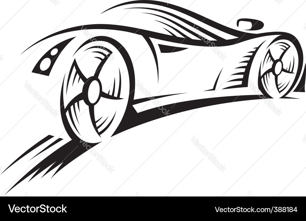 Monochrome Car Silhouette vector image