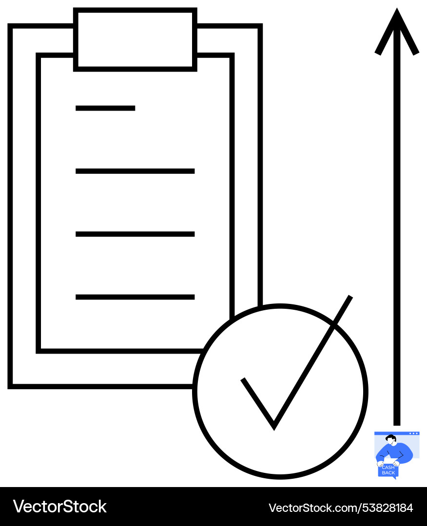 Simple line drawing of clipboard with checklist Simple line drawing of clipboard with checklist vector image
