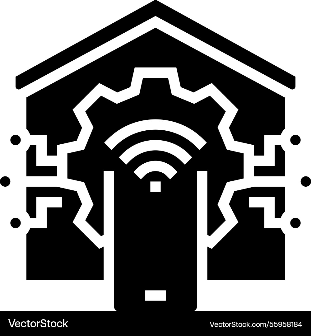 Smart home automation ai integration glyph icon Vector Image