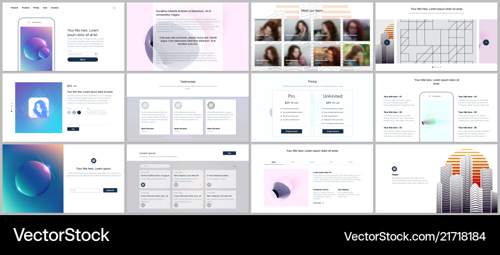 Templates for website design minimal Templates for website design minimal vector image