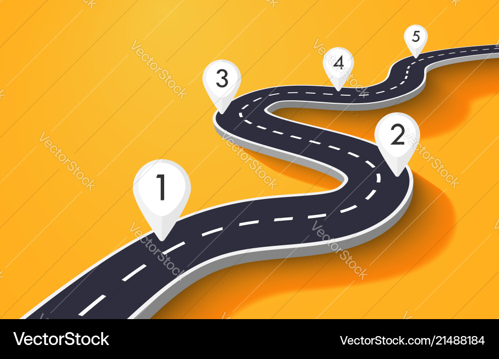 Winding road on a white isolated background Winding road on a white isolated background vector image