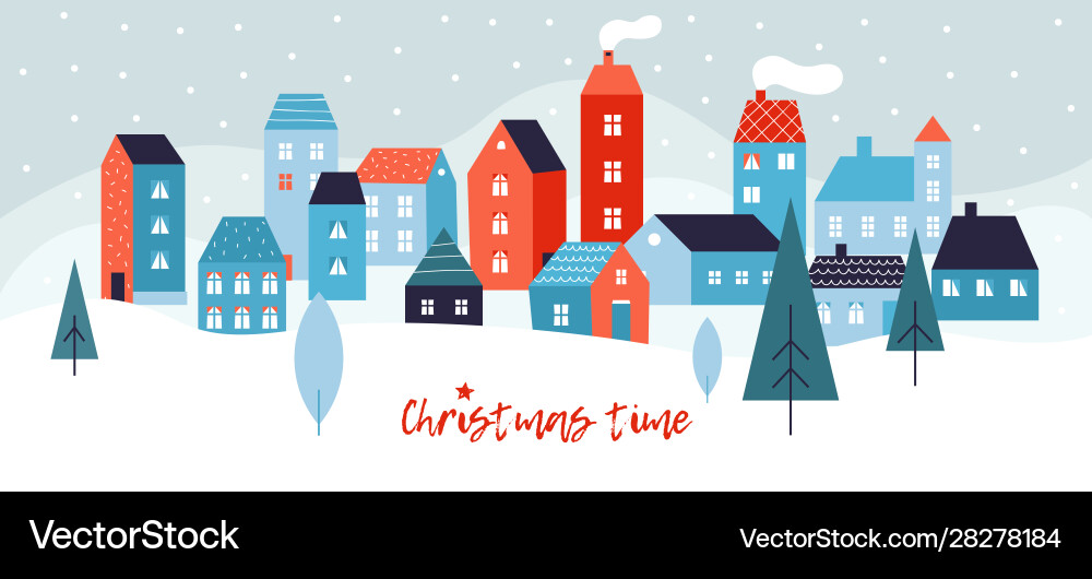 Winter simple landscape snowy christmas panorama Winter simple landscape snowy christmas panorama vector image