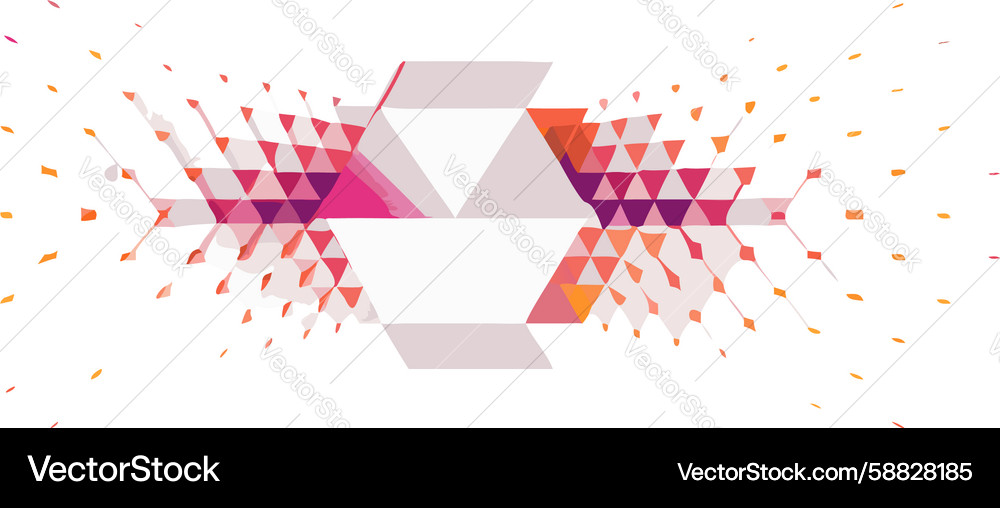 Abstract geometric hexagonal network with glowing Vector Image