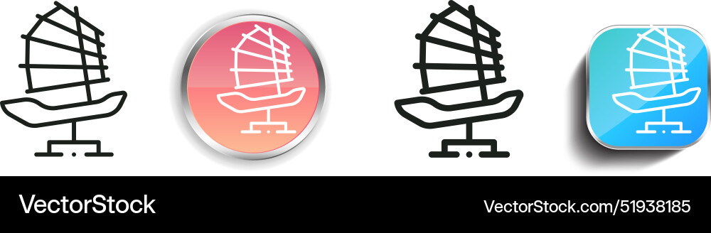 Boat icon thin linear regular and button style Boat icon thin linear regular and button style Vector Image