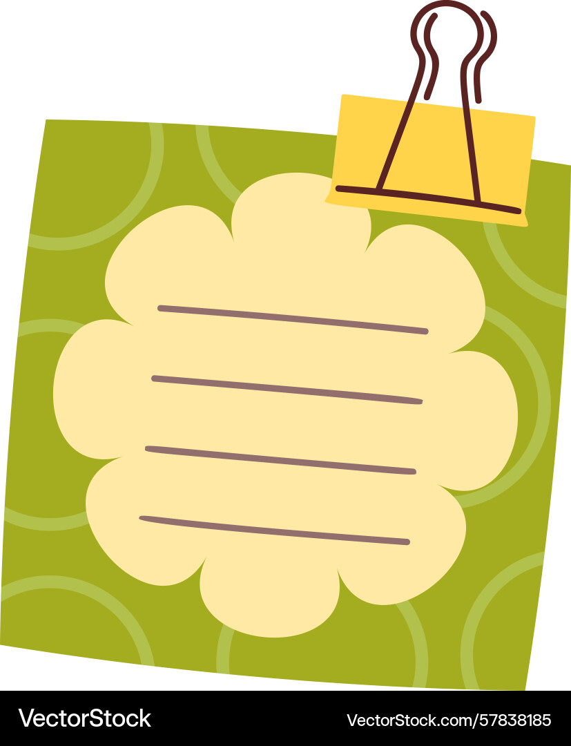 Clipped notepad sheet memory page vector image