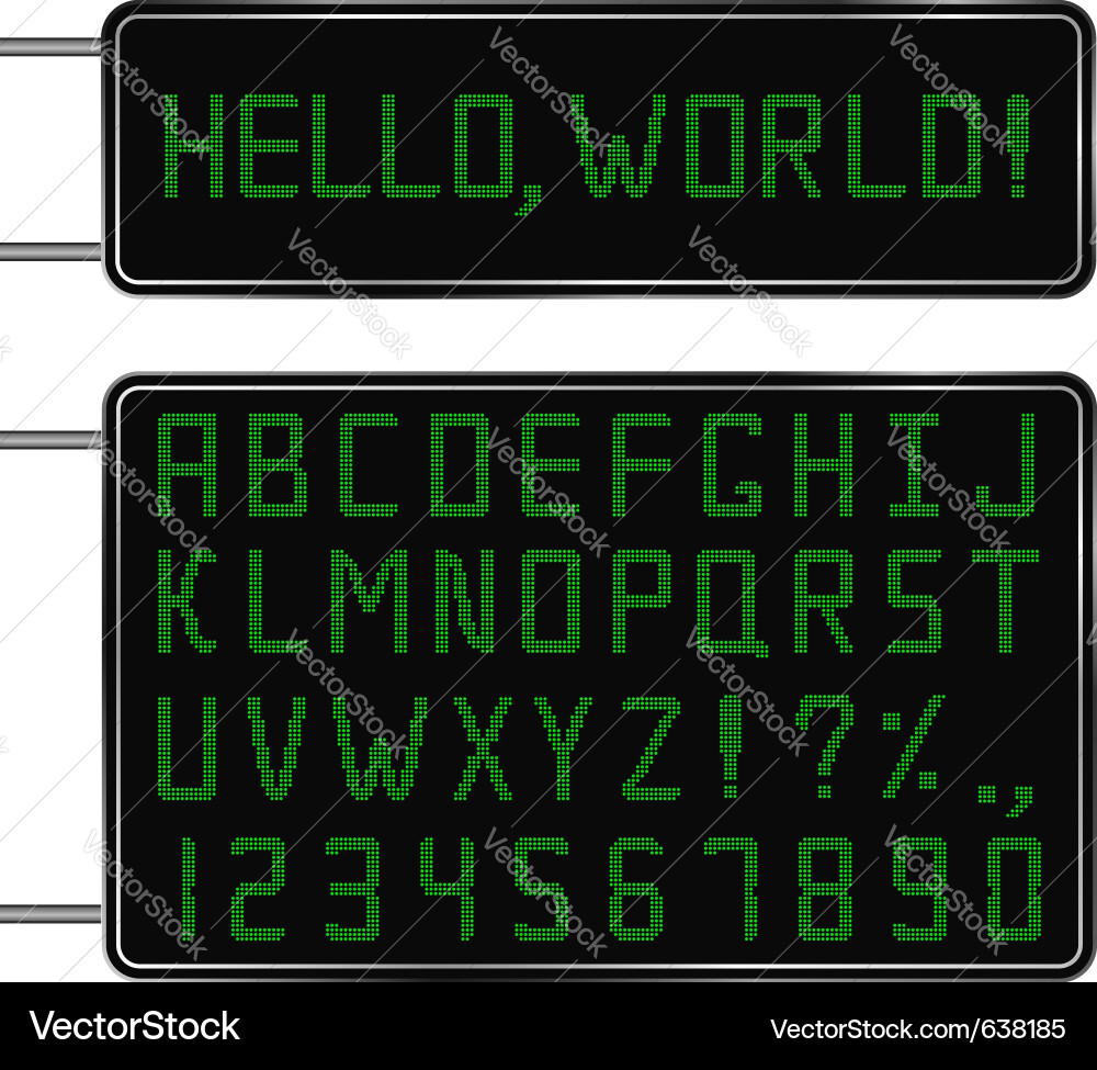 Digital Font Display vector image