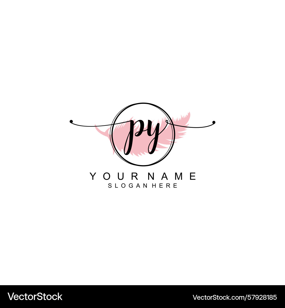 Handwriting logo concepts with initial py Vector Image