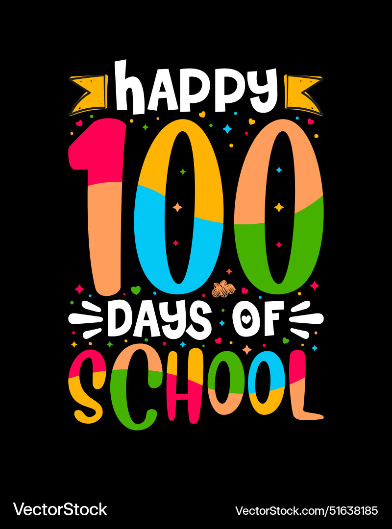 Happy 100 Tage Schul-T-Shirt-Design Happy 100 Tage Schul-T-Shirt-Design vektorbild