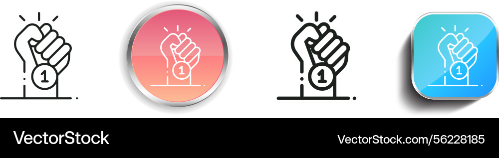 Medal icon thin linear regular and button style vector image