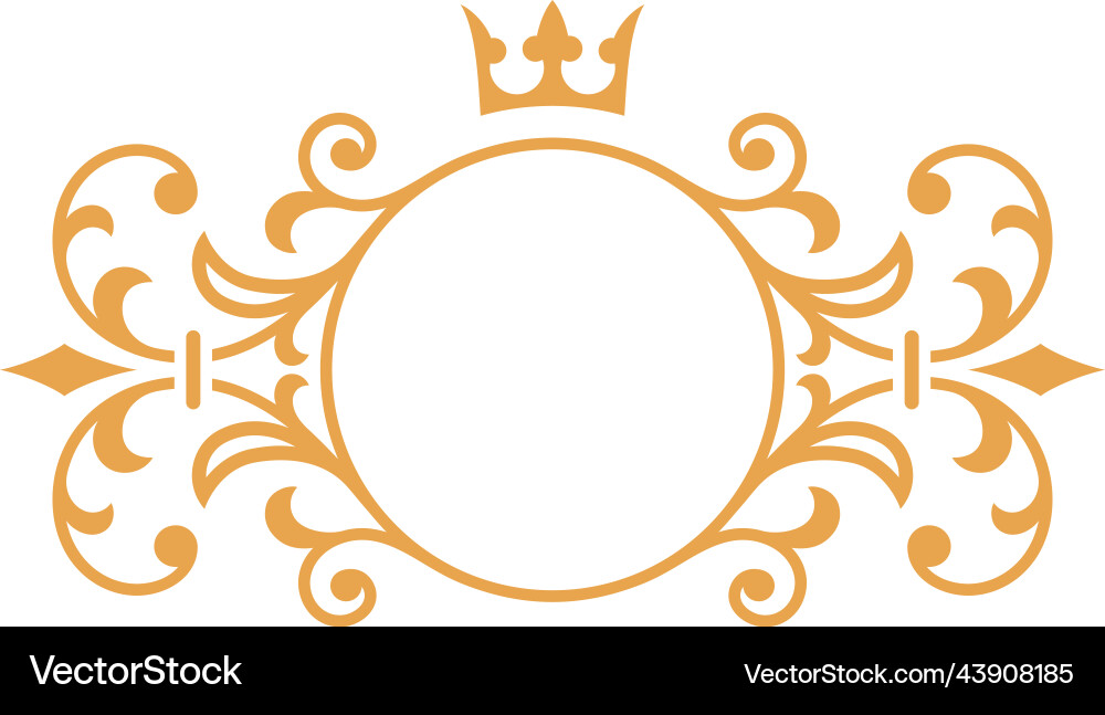 Royal round monogram template flourish decorative Royal round monogram template flourish decorative vector image