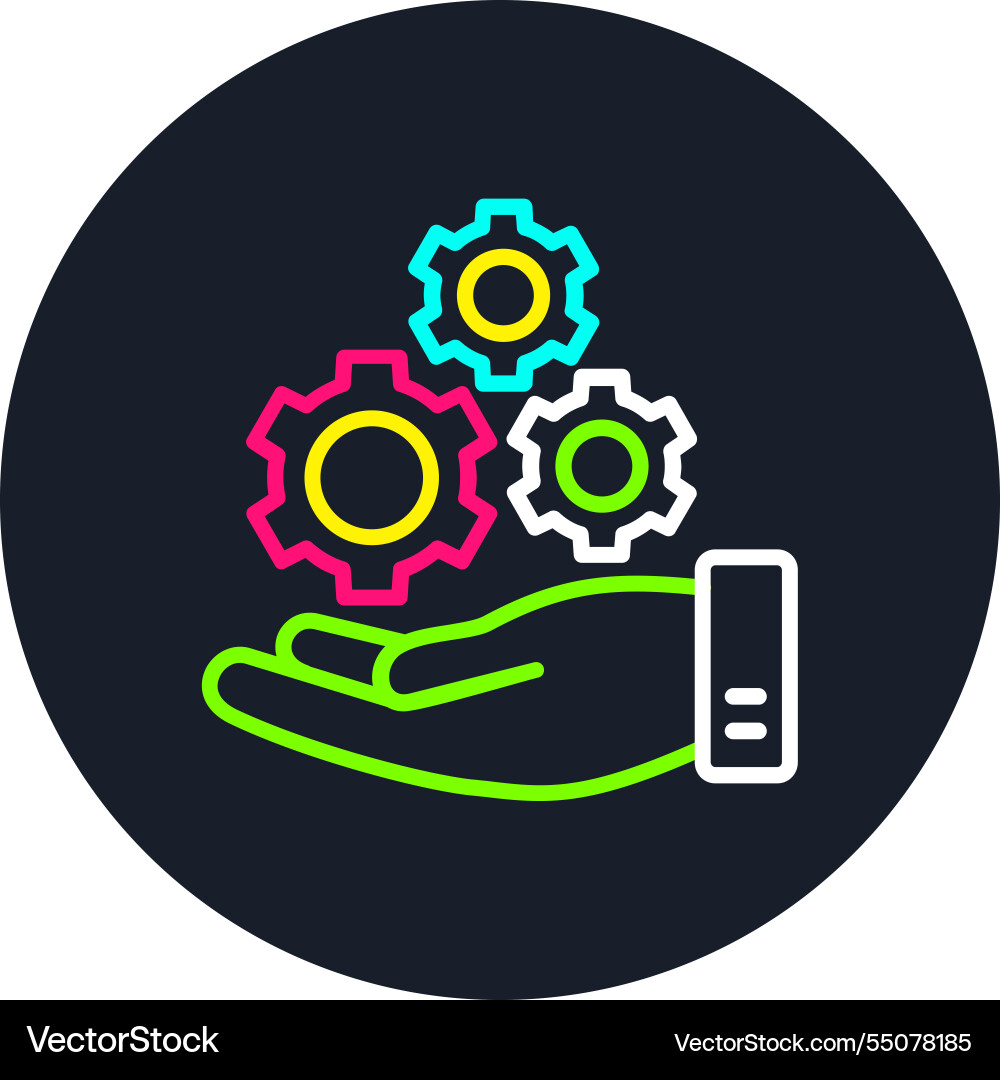 Technical support line multi color icon Vector Image