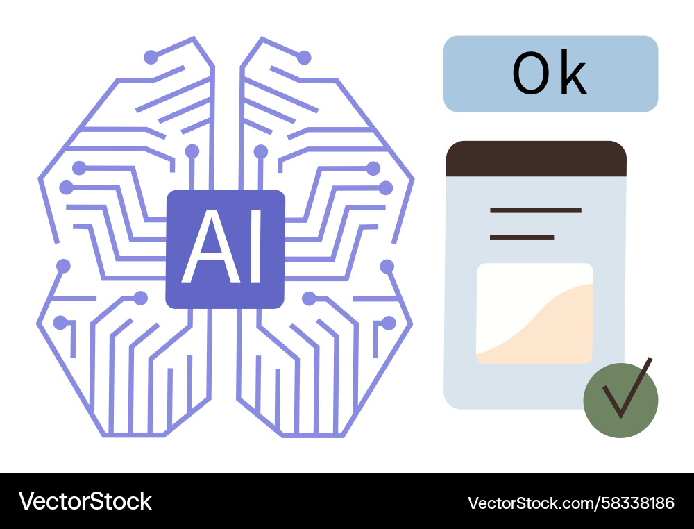 AI Neural Network with Approval Vector Image