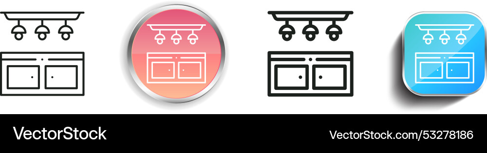 Countertop icon thin linear regular and button vector image