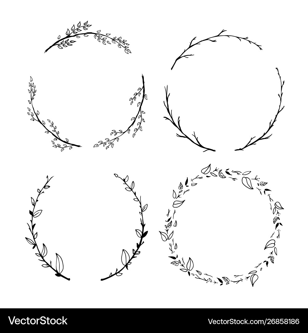 Detailed Floral Wreaths vector image