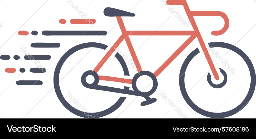 Dynamic bicycle with speed lines icon design vector image