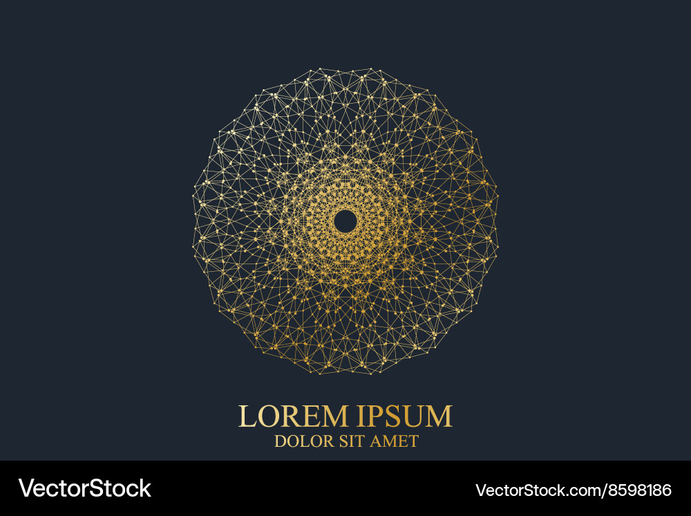 Geometric abstract round icon with connected line Vector Image
