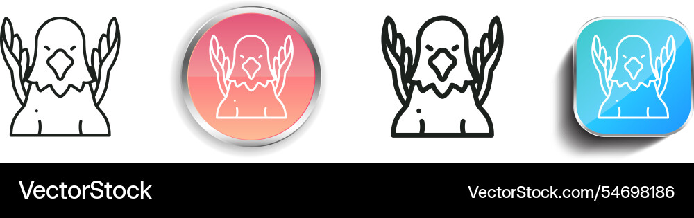 Griffin icon thin linear regular and button style Griffin icon thin linear regular and button style vector image