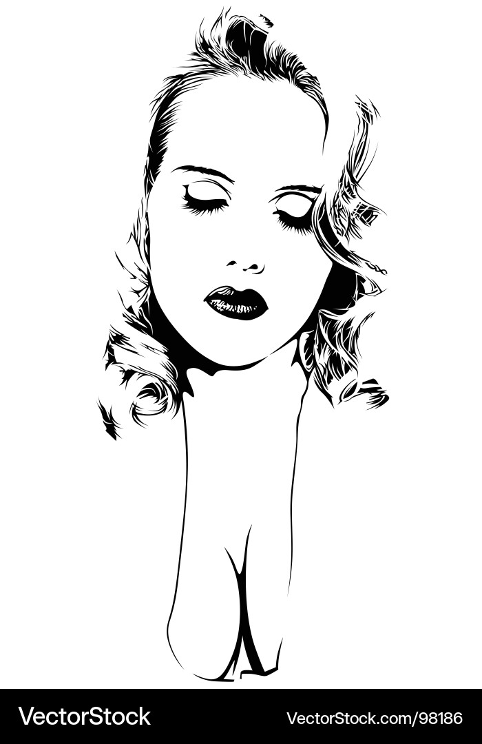 Naked Woman Portrait vector image
