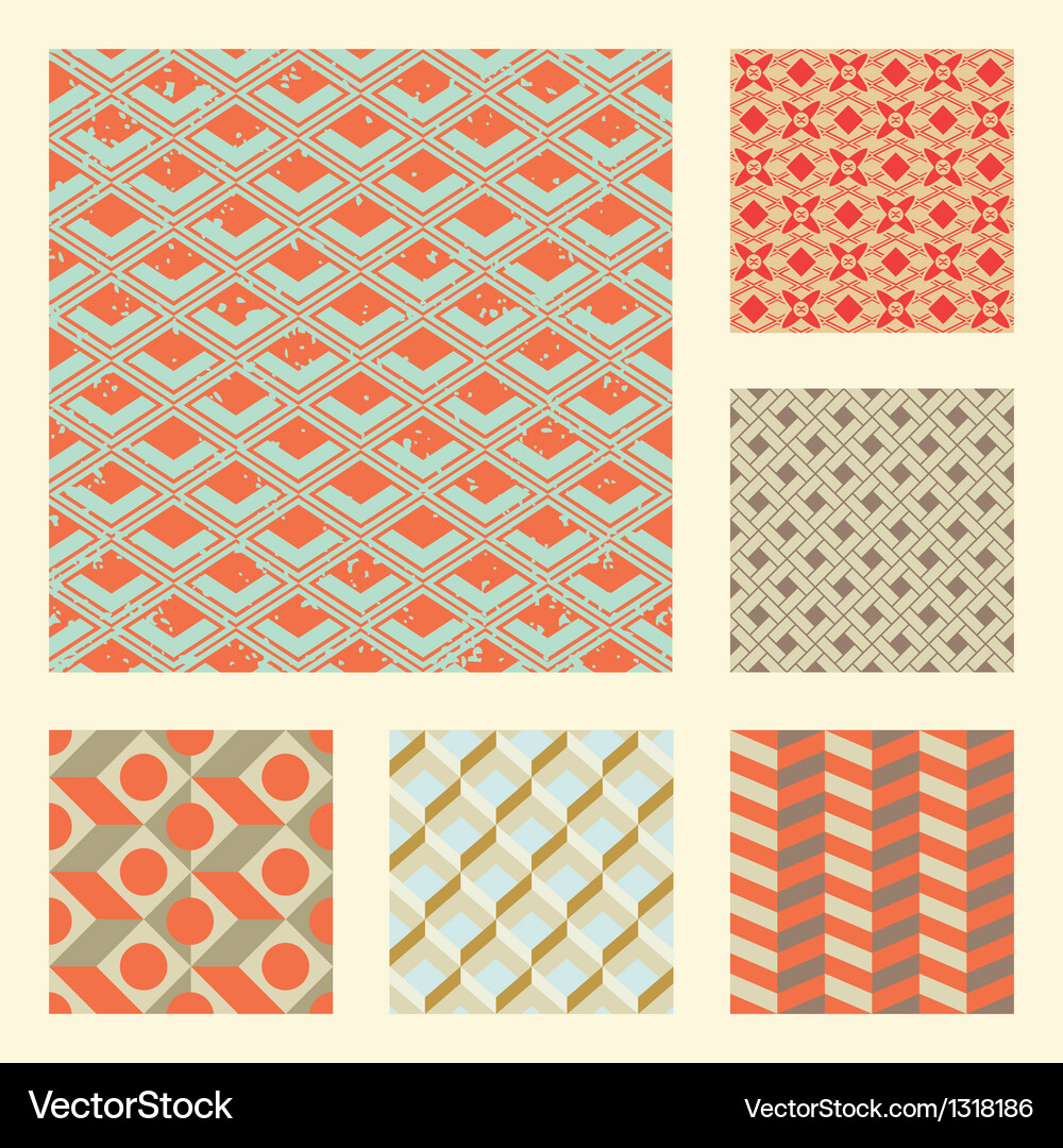 Seamless patterns set Vector Image