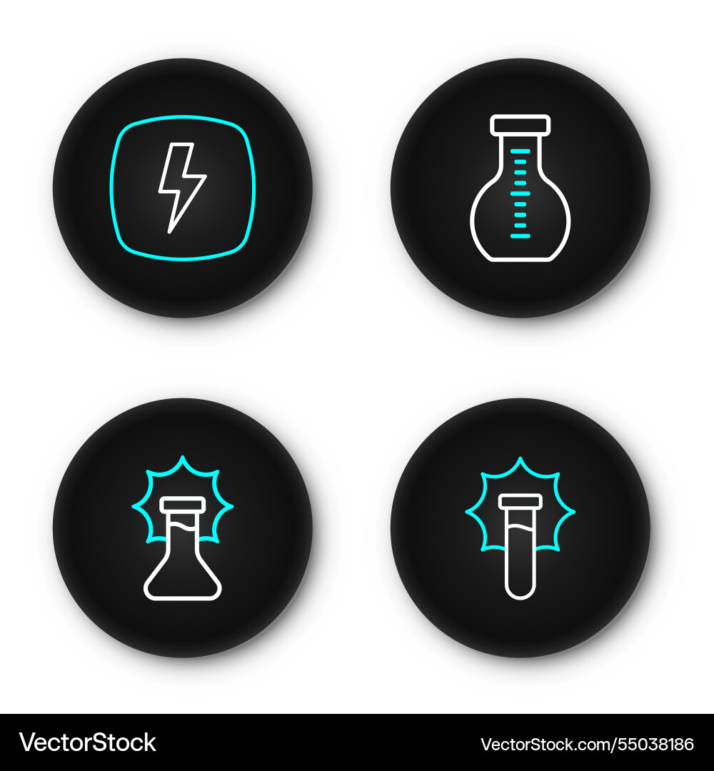 Set line explosion in the flask test tube Set line explosion in the flask test tube vector image