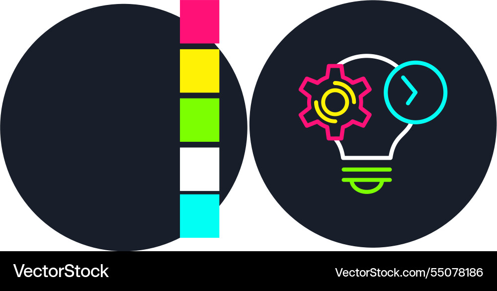Time line multi color icon Vector Image