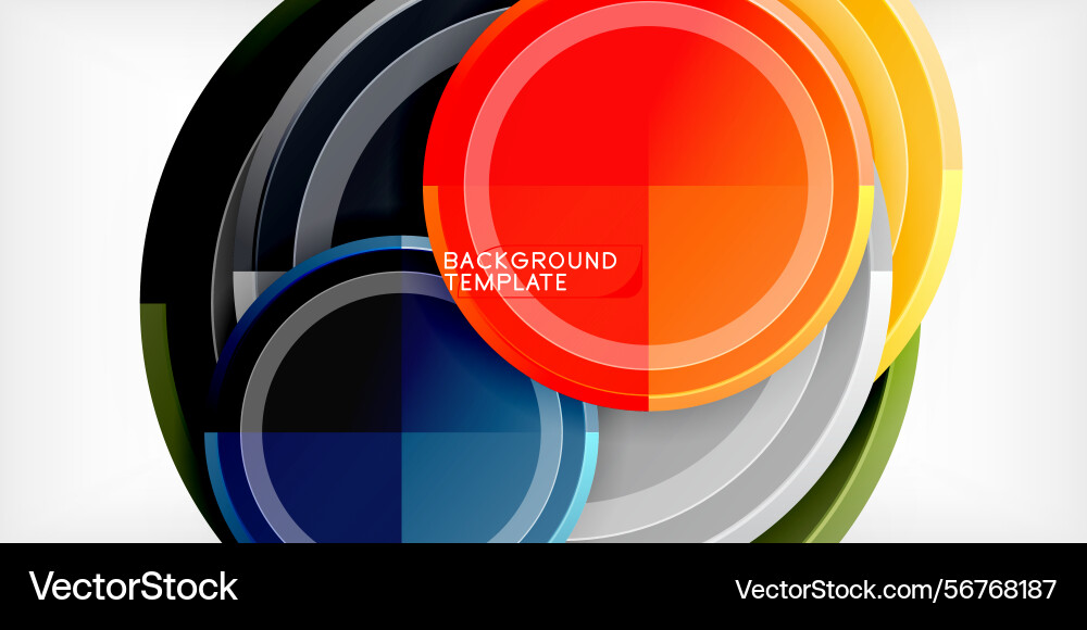 Abstract circles overlap creating vibrant color Vector Image