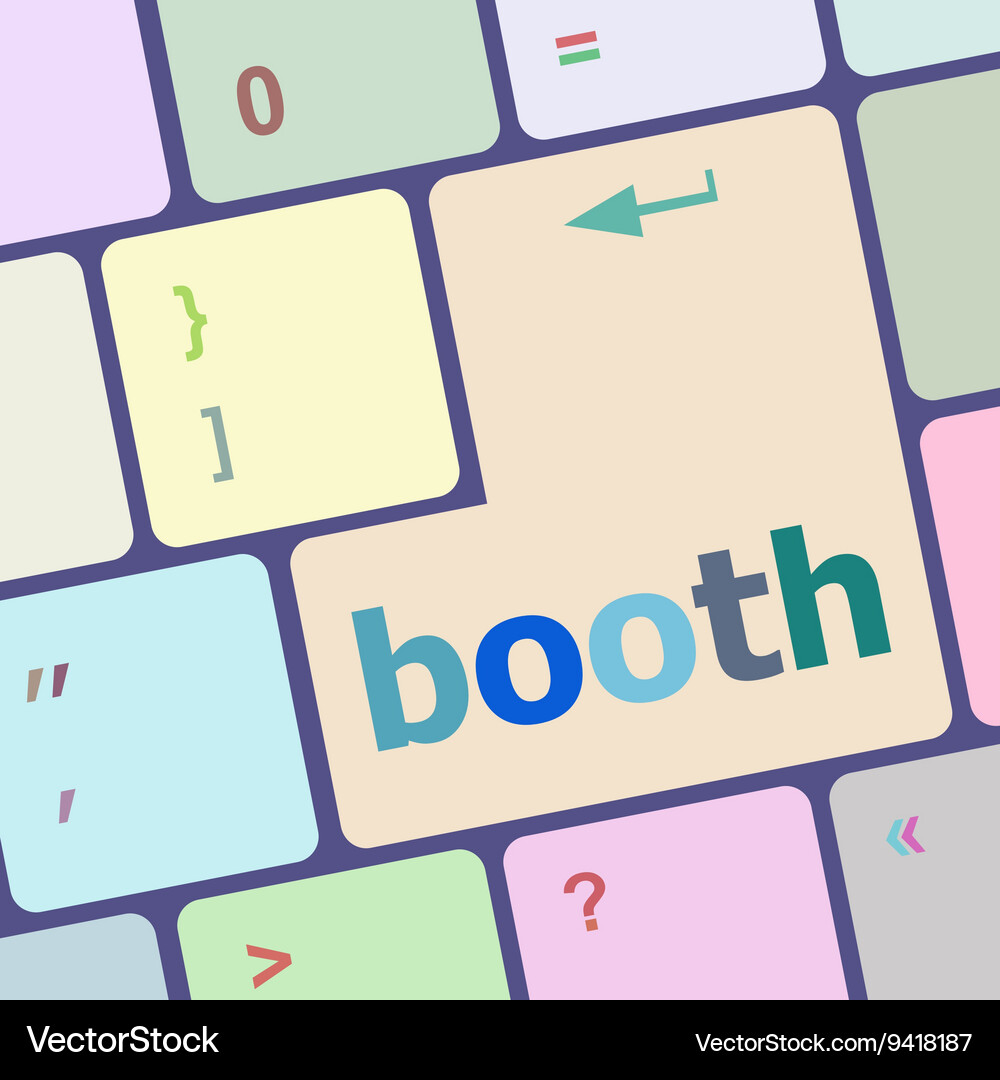 Booth button on computer pc keyboard key Vector Image
