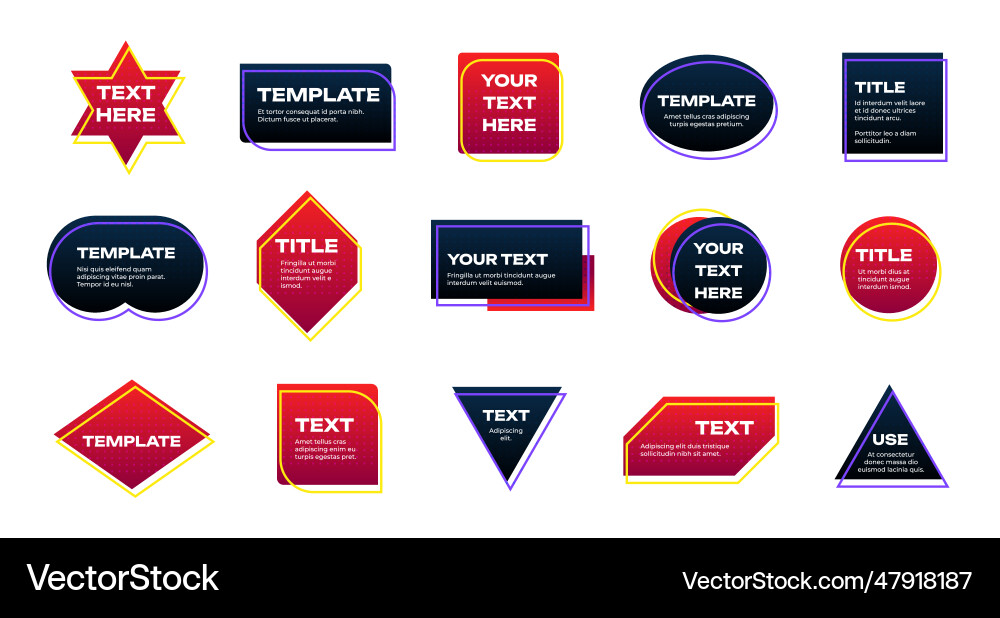 Callouts templates board layout with textbox vector image