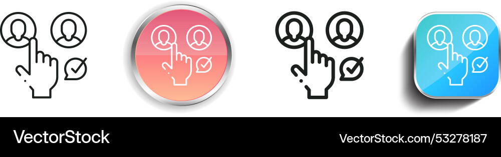 Counting icon thin linear regular and button vector image