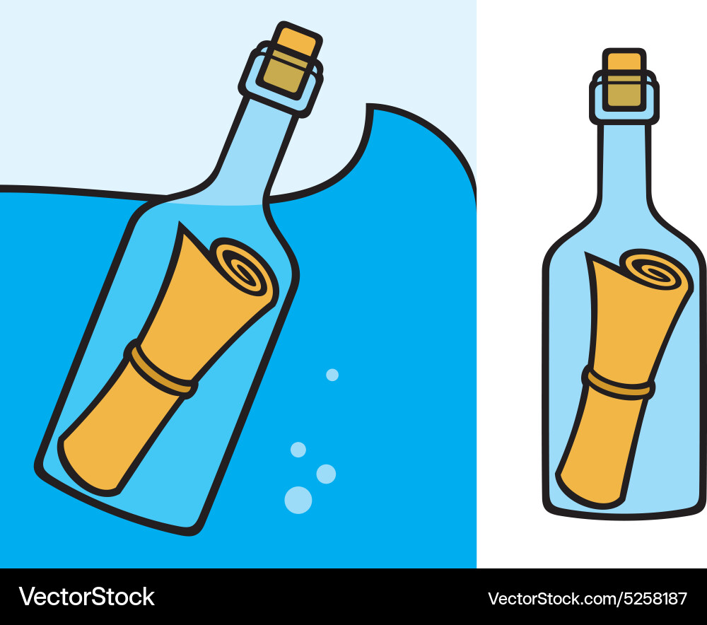 Message in a Bottle - Nautical Scene Vector Image