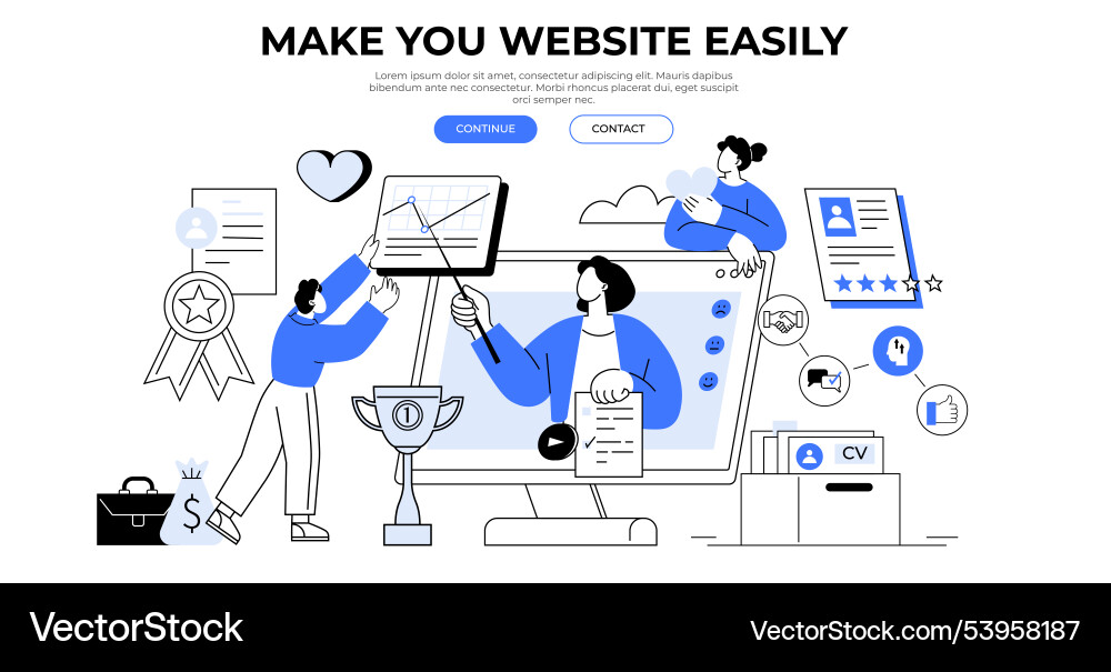 Simplified web design and development process Simplified web design and development process vector image