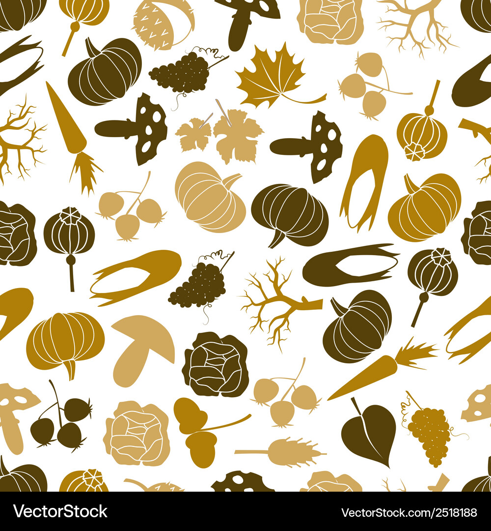 Autumn icons color pattern eps10 Vector Image