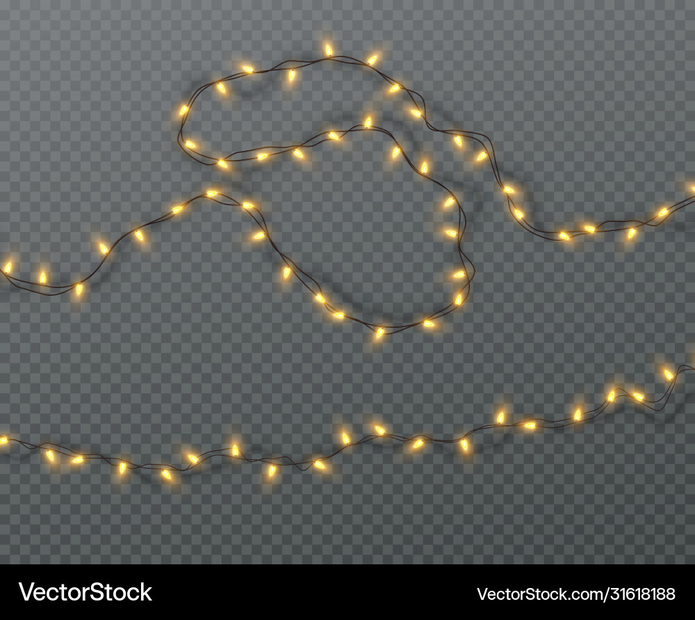 Christmas electric garland light bulbs isolated Christmas electric garland light bulbs isolated vector image