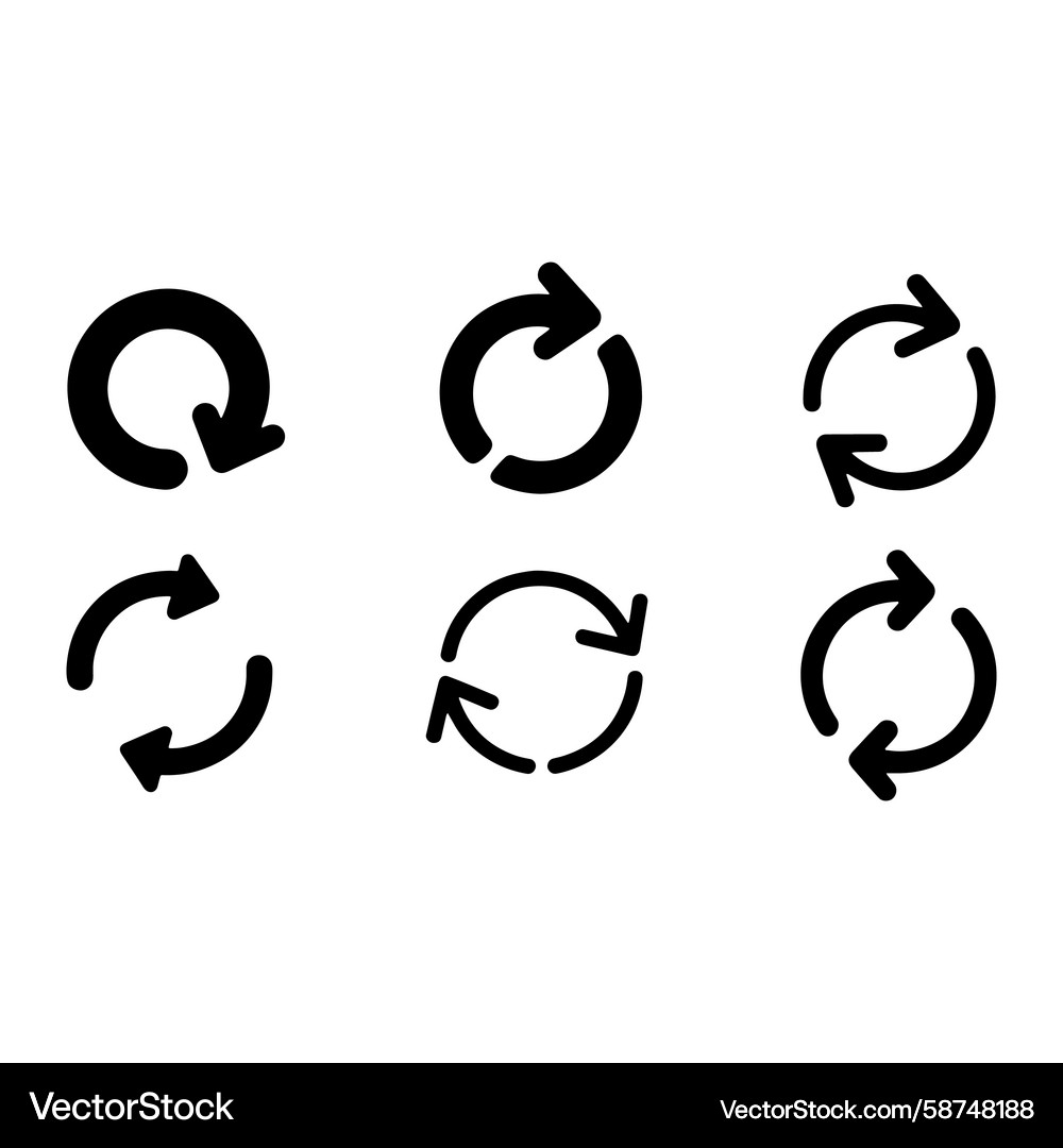 Circular Refresh Arrows Icons Vector Image