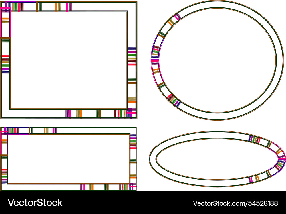 Colorful boho style pattern art frames set Colorful boho style pattern art frames set vector image