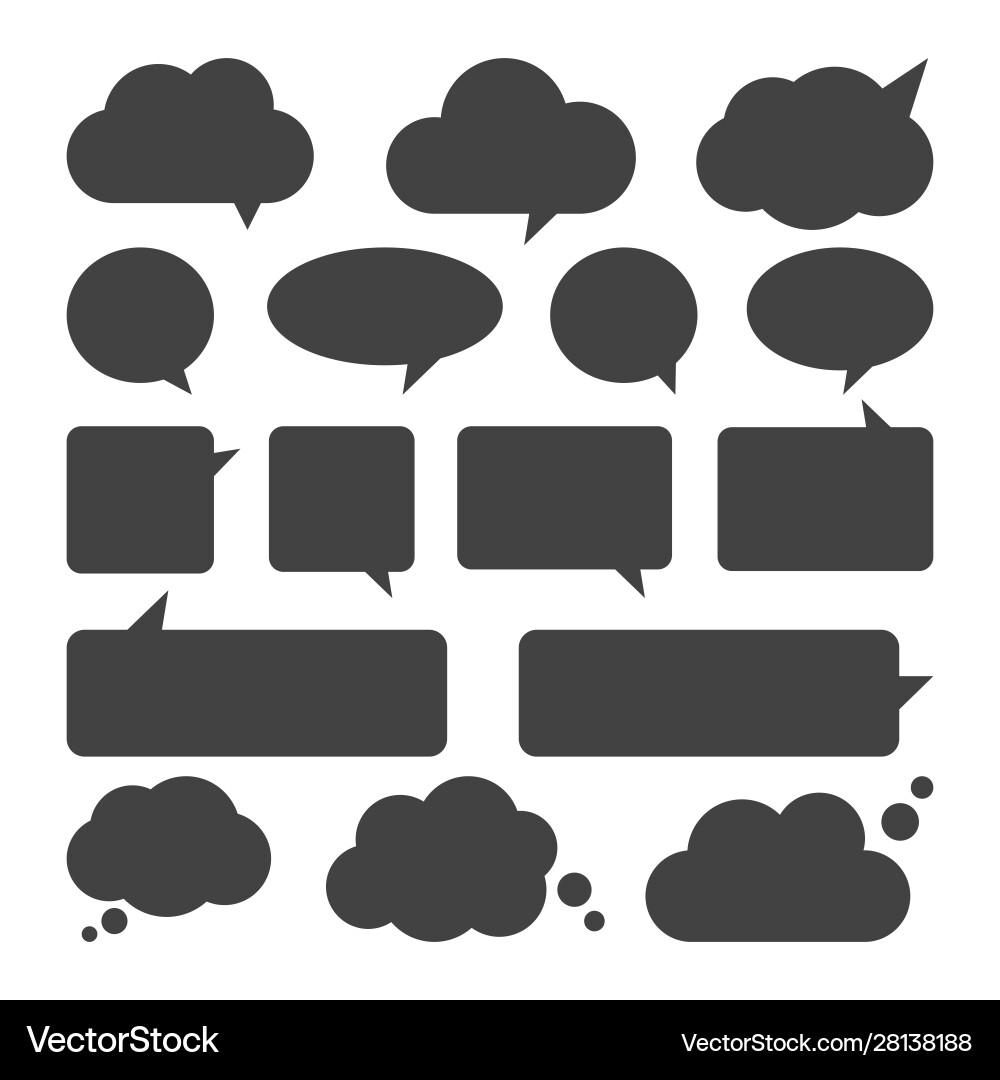 Empty talk bubble set speech bubbles vector image