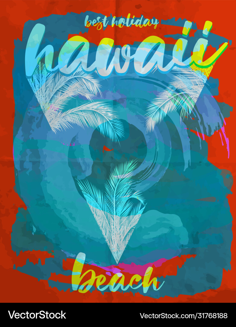 Hawaii Sommer Poster Grafik Design Hawaii Sommer Poster Grafik Design vektorbild