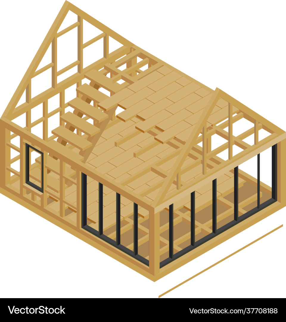 Modular building skeleton composition Modular building skeleton composition vector image
