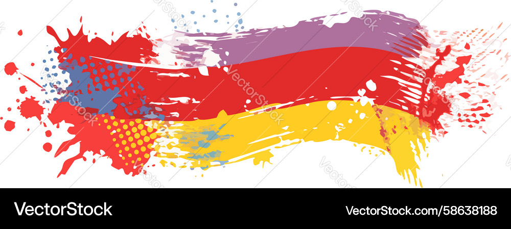 Multi-color abstract paint splashes and strokes Vector Image