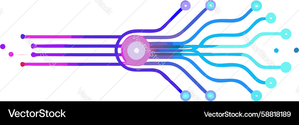 Abstract digital circuit board data flow design Vector Image