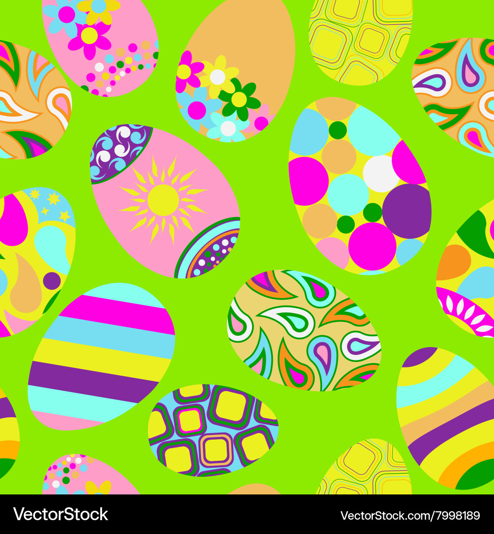 Colorful Easter Egg Pattern vector image