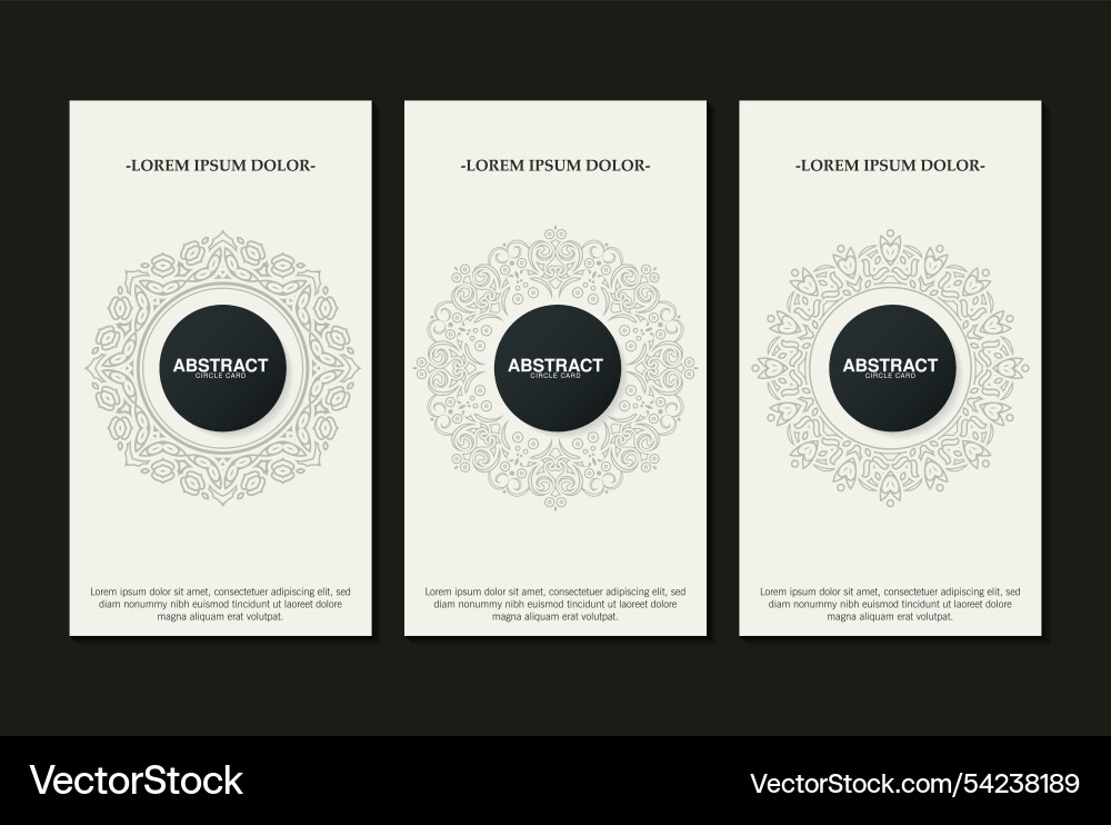 Flat border circle pattern card design Flat border circle pattern card design vector image