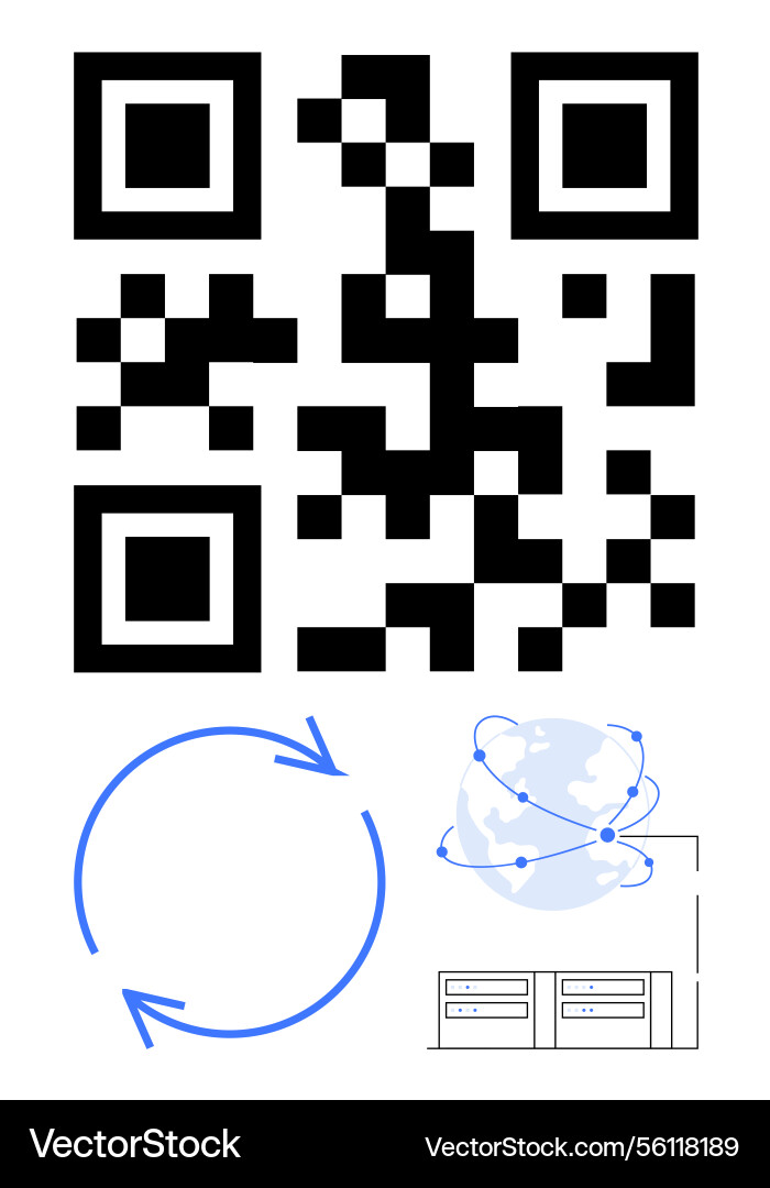 Qr-Code mit globaler Connectivity Cloud Computing Qr-Code mit globaler Connectivity Cloud Computing vektorbild