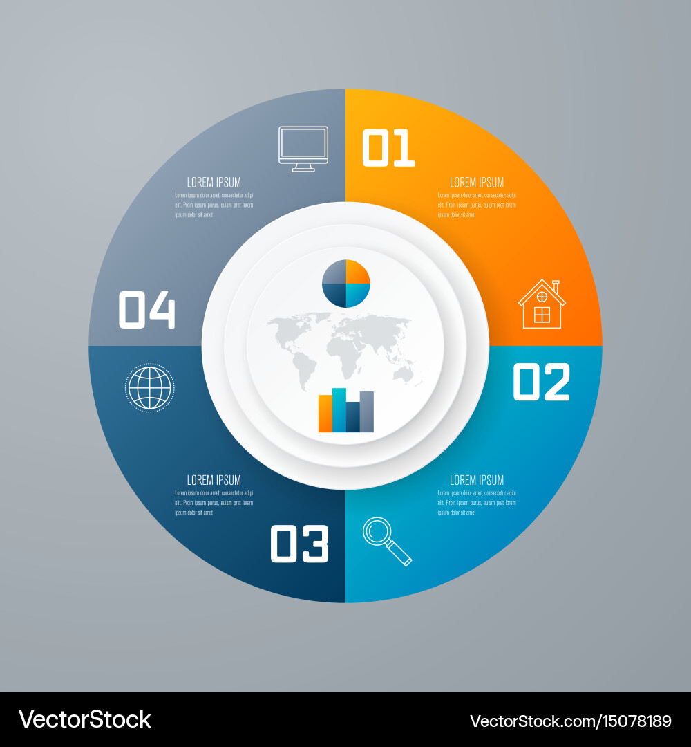 Template for cycle diagram graph presentation Vector Image