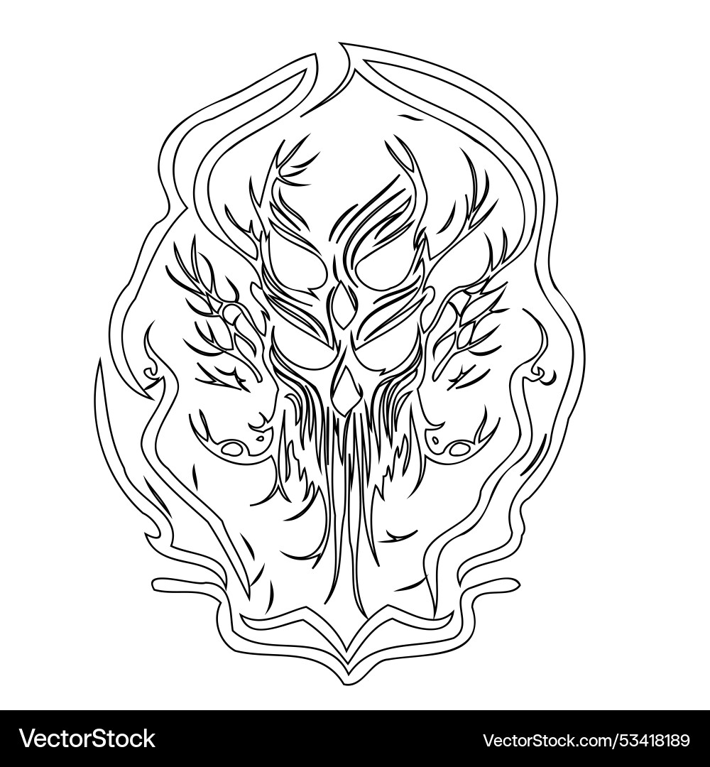 Wendigo halloween sketch outline Wendigo halloween sketch outline vector image