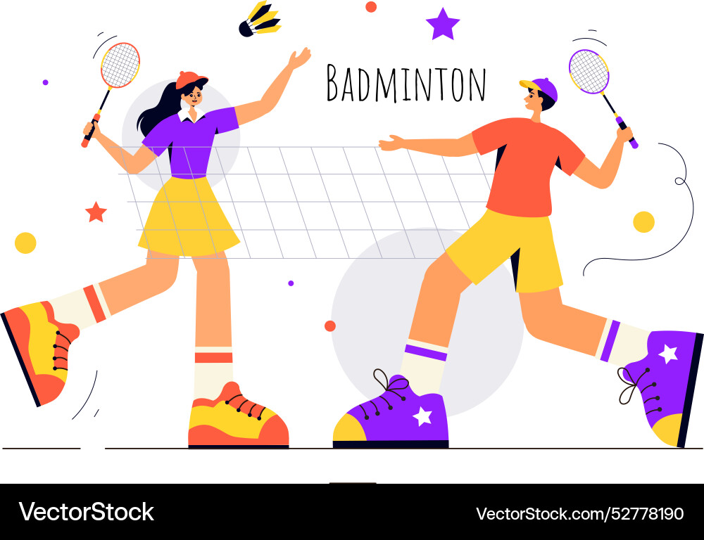 A badminton player with shuttle and racket A badminton player with shuttle and racket Vector Image