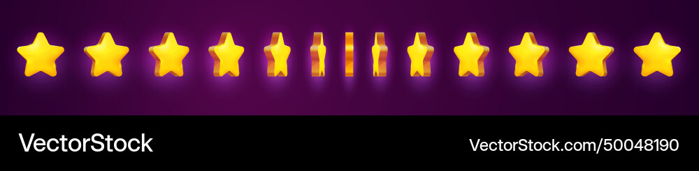 Arcade game star animation rotate sequence frame Arcade game star animation rotate sequence frame vector image
